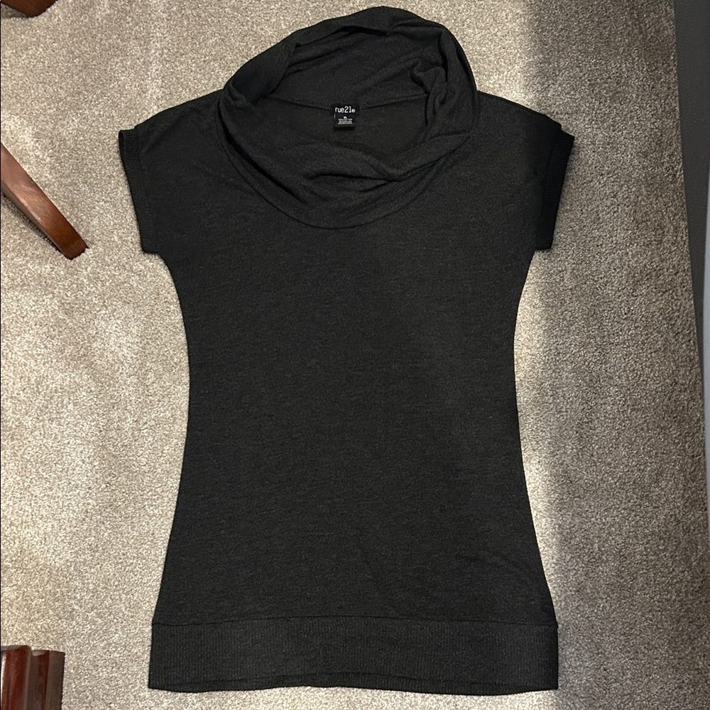 Rue21 Charcoal Cowl Neck Sweater